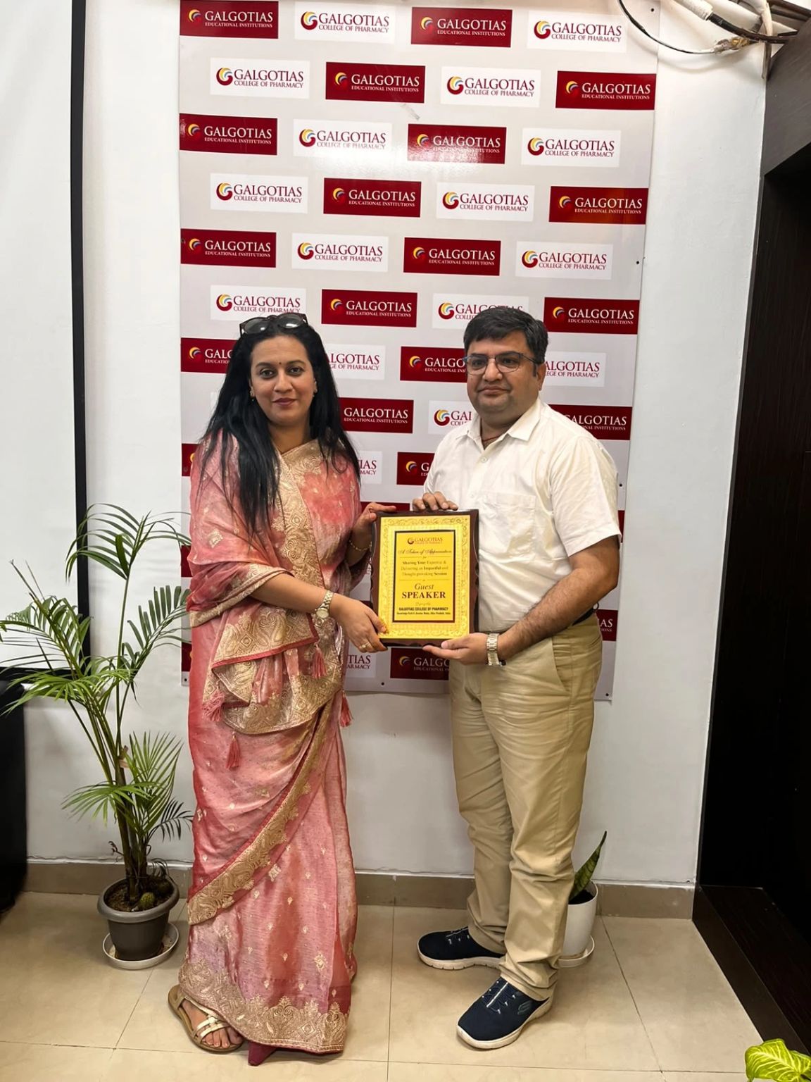 Dr. Richa Goyal networking at Galgotia College of Pharmacy