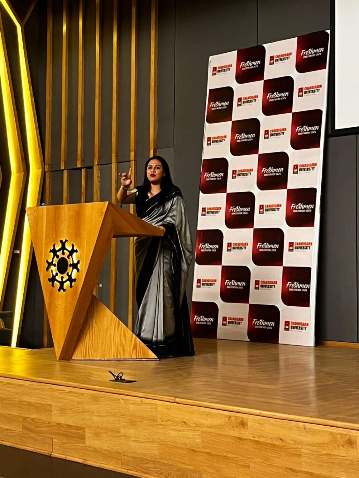Dr. Richa Goyal networking at Chandigarh univrsity